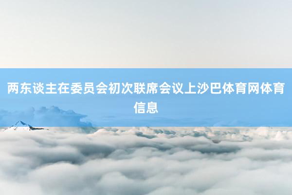 两东谈主在委员会初次联席会议上沙巴体育网体育信息