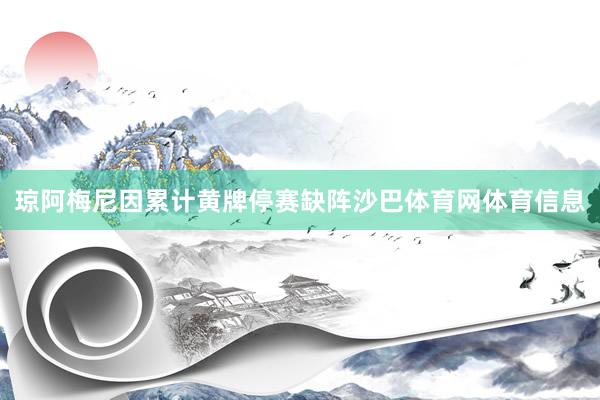琼阿梅尼因累计黄牌停赛缺阵沙巴体育网体育信息