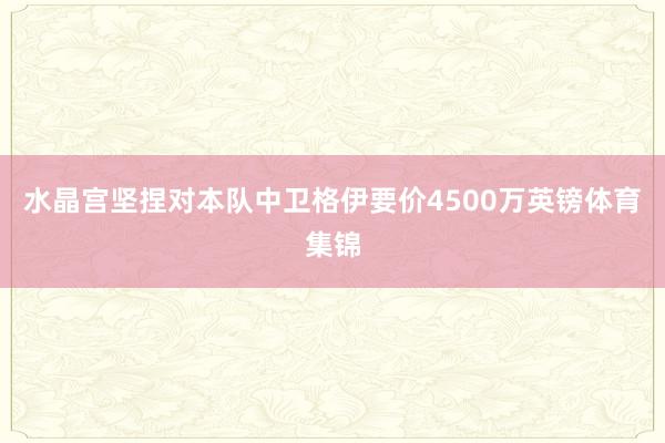 水晶宫坚捏对本队中卫格伊要价4500万英镑体育集锦