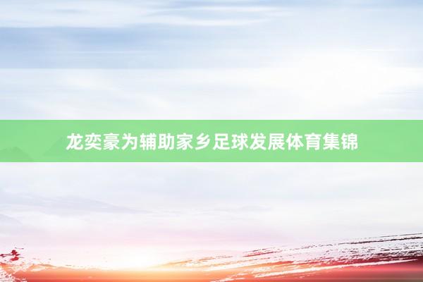 龙奕豪为辅助家乡足球发展体育集锦