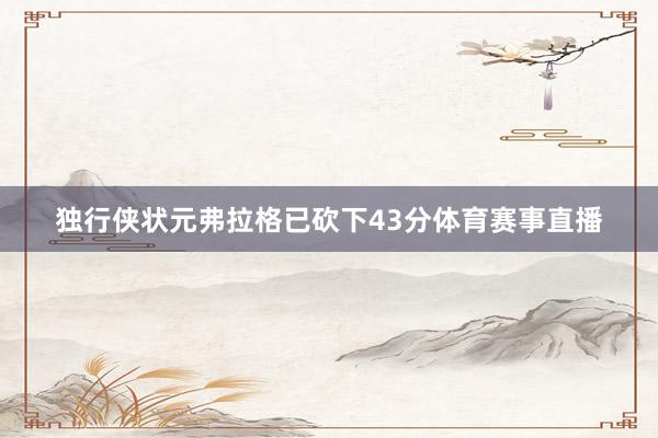 独行侠状元弗拉格已砍下43分体育赛事直播