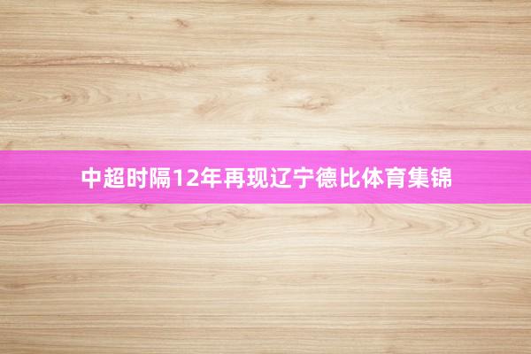 中超时隔12年再现辽宁德比体育集锦