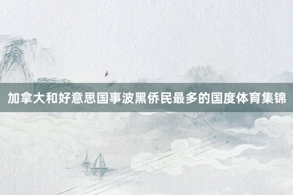加拿大和好意思国事波黑侨民最多的国度体育集锦